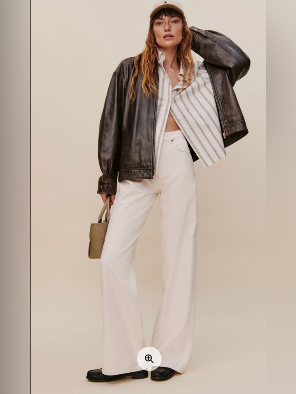 REFORMATION Cary High Rise Slouchy Wide Leg Jeans Online $178 Neutral W25